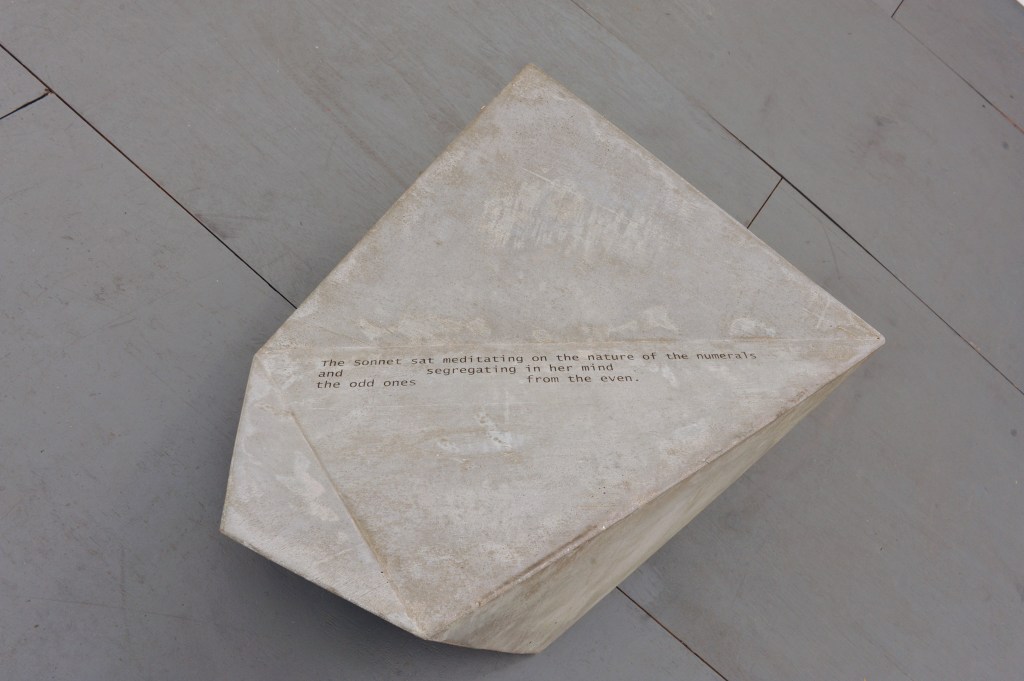 "The Solids (toward the Sonnet) #1", 2014 46 cm x 95 cm x 79 cm Concrete, acrylic paint