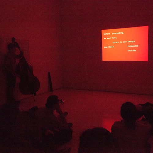 "Frederik: Intermission", 2014 Slide show with live musical accompaniment Performance part of “Performance as Publishing”, at the New York Art Book Fair
